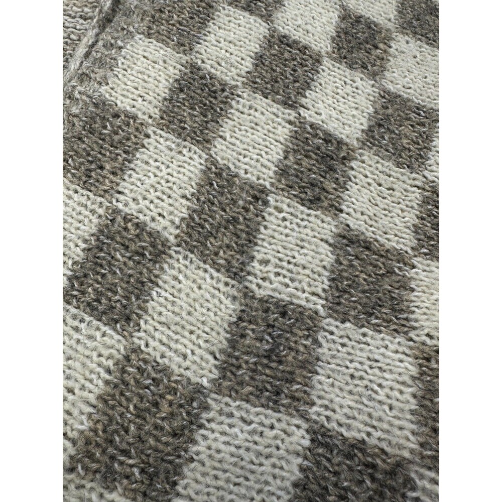 Grade And Gather Checkered Sweater Cardigan Open Chunky Heavy Knit Small Medium - Picture 14 of 16